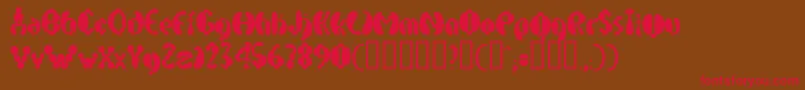 ElectrackPhat-Schriftart – Rote Schriften auf braunem Hintergrund