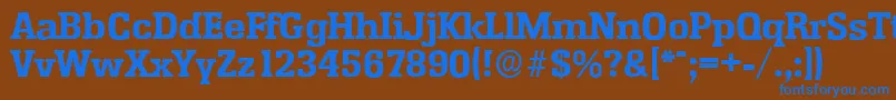 フォントEnschedeserialXboldRegular – 茶色の背景に青い文字