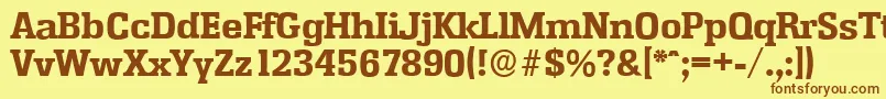 EnschedeserialXboldRegular Font – Brown Fonts on Yellow Background