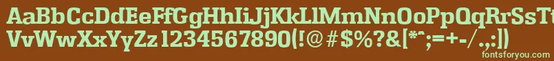 EnschedeserialXboldRegular Font – Green Fonts on Brown Background