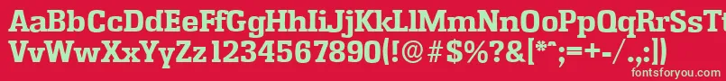 EnschedeserialXboldRegular Font – Green Fonts on Red Background