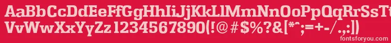 EnschedeserialXboldRegular Font – Pink Fonts on Red Background