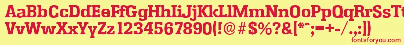 フォントEnschedeserialXboldRegular – 赤い文字の黄色い背景