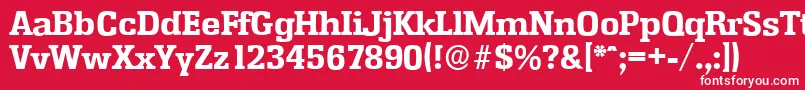 Шрифт EnschedeserialXboldRegular – белые шрифты на красном фоне