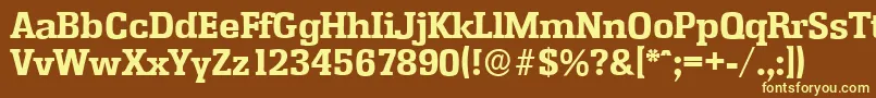 Шрифт EnschedeserialXboldRegular – жёлтые шрифты на коричневом фоне