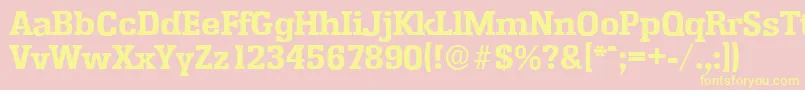 EnschedeserialXboldRegular Font – Yellow Fonts on Pink Background