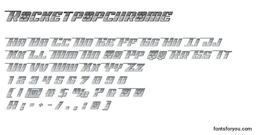 Schriftart Rocketpopchrome – Alphabet, Zahlen, spezielle Symbole