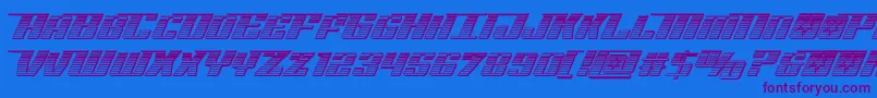 Rocketpopchrome Font – Purple Fonts on Blue Background