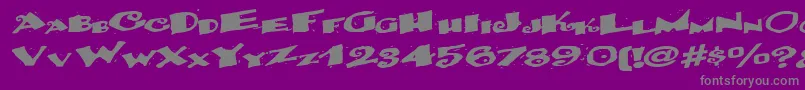 Lisätietoja Backwater52RegularTtext-fontista Backwater52RegularTtext-fontti – harmaat kirjasimet violetilla taustalla