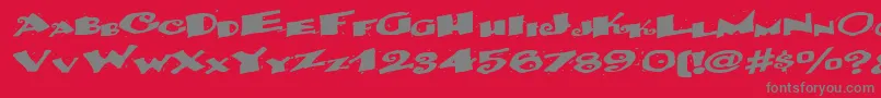 フォントBackwater52RegularTtext – 赤い背景に灰色の文字