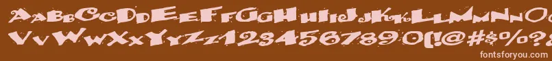 フォントBackwater52RegularTtext – 茶色の背景にピンクのフォント