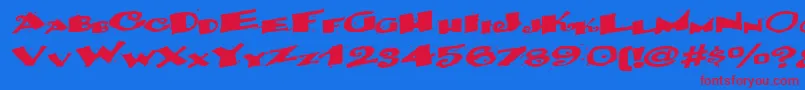 Backwater52RegularTtext Font – Red Fonts on Blue Background