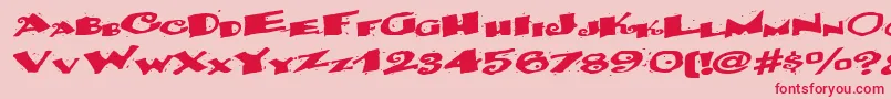 Backwater52RegularTtext Font – Red Fonts on Pink Background