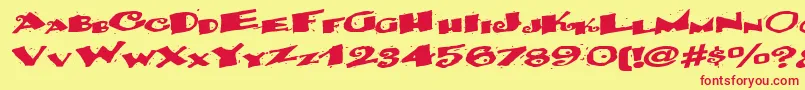 Backwater52RegularTtext Font – Red Fonts on Yellow Background
