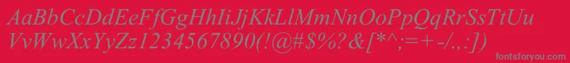 GlobeItalic Font – Gray Fonts on Red Background
