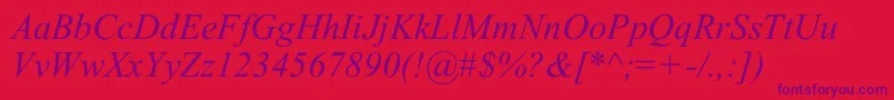 GlobeItalic Font – Purple Fonts on Red Background
