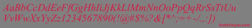 GlobeItalic Font – Red Fonts on Gray Background