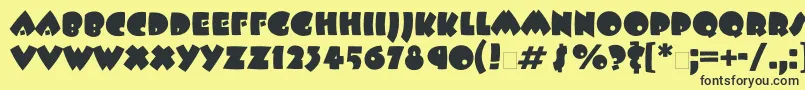Saiba mais sobre a fonte Beeskneesttt Fonte Beeskneesttt – fontes pretas em um fundo amarelo