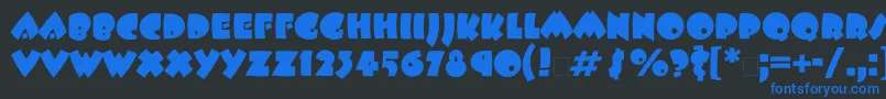 Beeskneesttt-Schriftart – Blaue Schriften auf schwarzem Hintergrund
