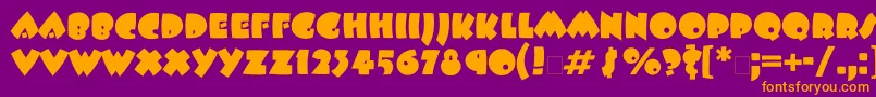 Beeskneesttt-Schriftart – Orangefarbene Schriften auf violettem Hintergrund