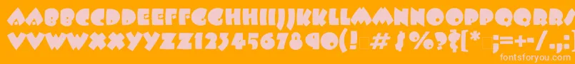 Fonte Beeskneesttt – fontes rosa em um fundo laranja