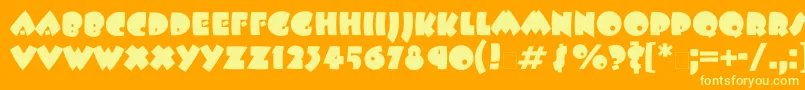 Beeskneesttt-Schriftart – Gelbe Schriften auf orangefarbenem Hintergrund
