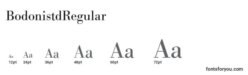 Размеры шрифта BodonistdRegular