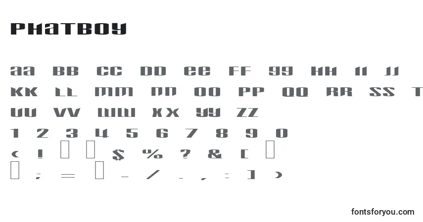 Шрифт Phatboy – алфавит, цифры, специальные символы