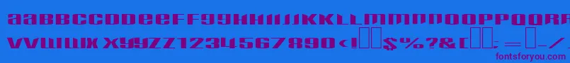 Phatboy-Schriftart – Violette Schriften auf blauem Hintergrund