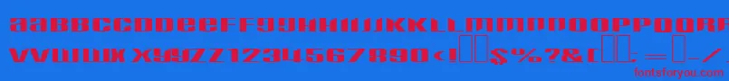 Phatboy-Schriftart – Rote Schriften auf blauem Hintergrund