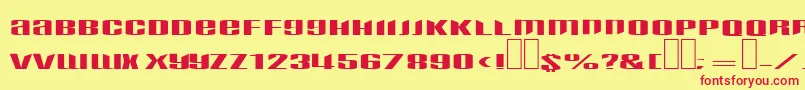 Fonte Phatboy – fontes vermelhas em um fundo amarelo