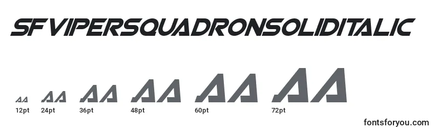 Размеры шрифта SfvipersquadronsolidItalic