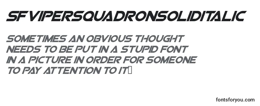 Review of the SfvipersquadronsolidItalic Font