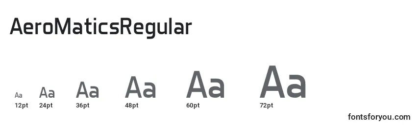 Размеры шрифта AeroMaticsRegular