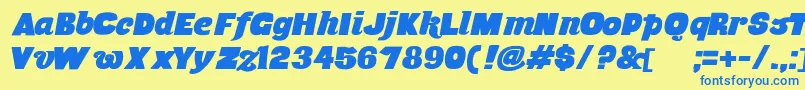 MusaOrnata Font – Blue Fonts on Yellow Background