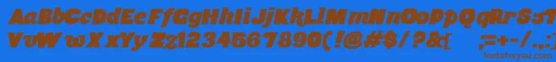 MusaOrnata Font – Brown Fonts on Blue Background