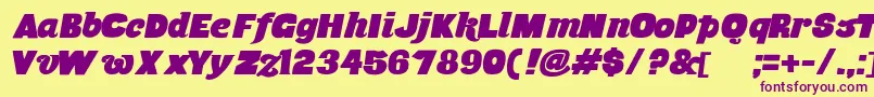 MusaOrnata Font – Purple Fonts on Yellow Background