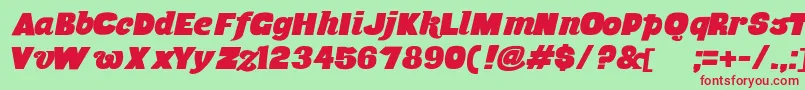 MusaOrnata Font – Red Fonts on Green Background