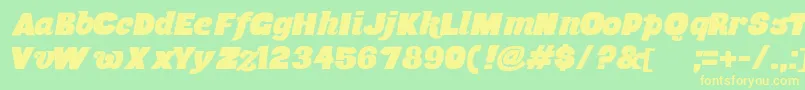 MusaOrnata Font – Yellow Fonts on Green Background