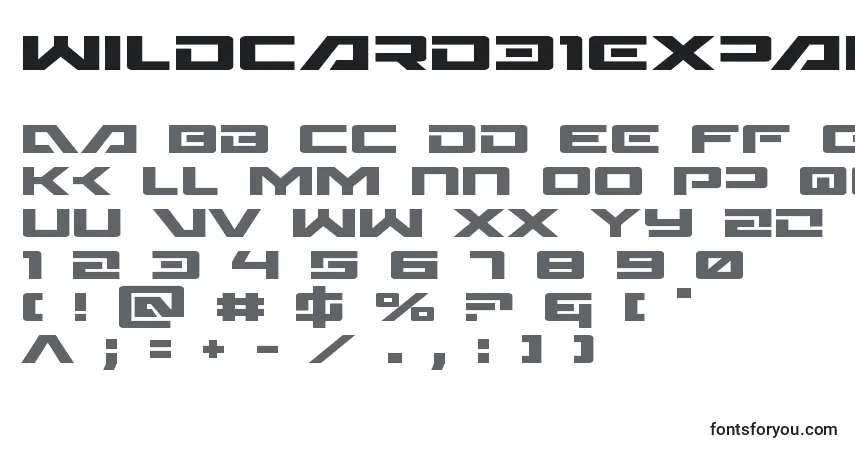Schriftart Wildcard31expand – Alphabet, Zahlen, spezielle Symbole