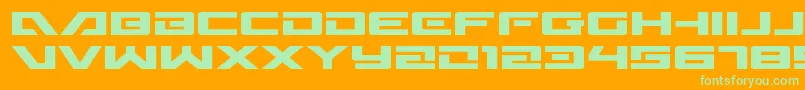Wildcard31expand Font – Green Fonts on Orange Background
