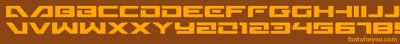 Czcionka Wildcard31expand – pomarańczowe czcionki na brązowym tle