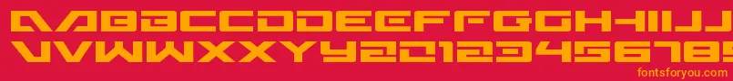 Czcionka Wildcard31expand – pomarańczowe czcionki na czerwonym tle