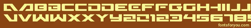 Wildcard31expand Font – Yellow Fonts on Brown Background