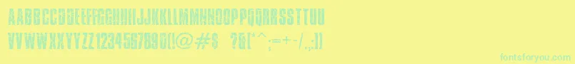 Brokenglass Font – Green Fonts on Yellow Background