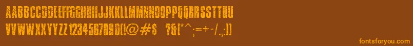 Brokenglass-Schriftart – Orangefarbene Schriften auf braunem Hintergrund