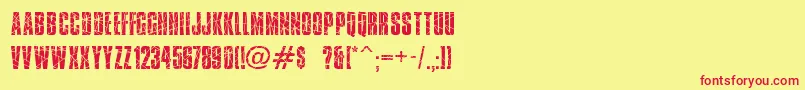 Brokenglass Font – Red Fonts on Yellow Background