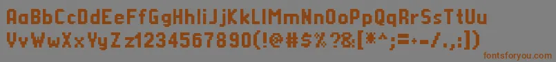 Silombolフォントについての詳細 フォントSilombol – 茶色の文字が灰色の背景にあります。