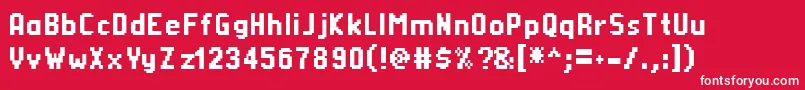 Silombol-Schriftart – Weiße Schriften auf rotem Hintergrund