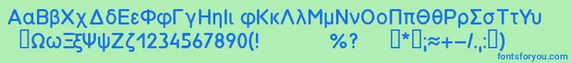 Symbol26.008вЂ“85 Font – Blue Fonts on Green Background